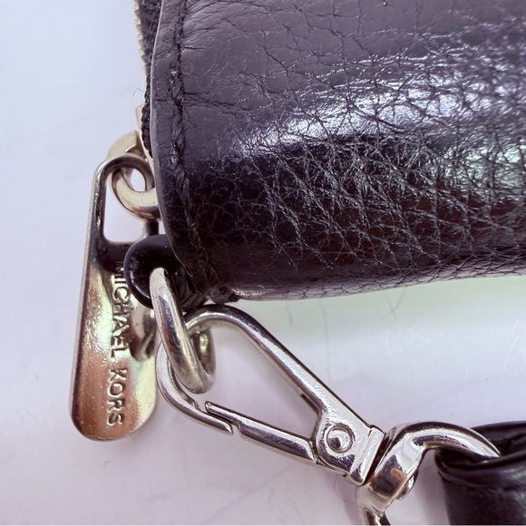 Michael Kors zip around black pebbled leather wristlet or phone case. - Picture 4 of 6